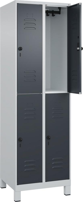 Doppelst. Schrank CLASSIC
B600xT500xH1950 mm
RAL 7035/7016, 2x2Abteile - Detail 1