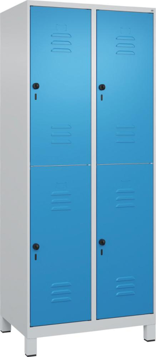 Doppelst. Schrank CLASSIC
B800xT500xH1950 mm
RAL 7035/5012, 2x2Abteile - Detail 1