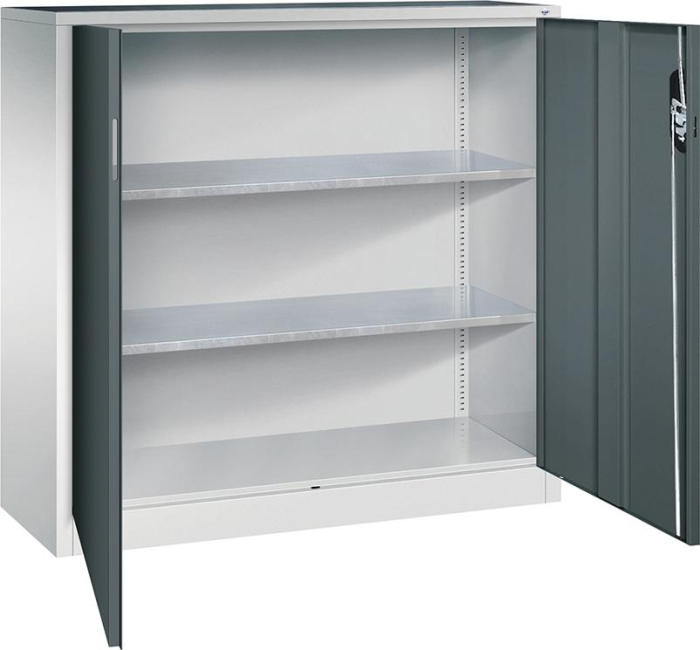 Beistellschrank
B1200xT400xH1200 mm
RAL 7035/7016,2Fachböden - Detail 1