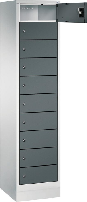 Laptopschrank 1x10Fächer
B420xT500xH1800 mm
RAL 7035/7016 - Detail 1