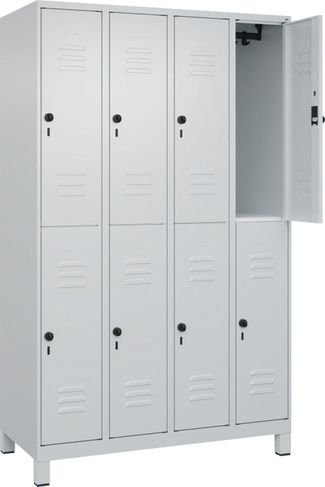 Doppelst. Schrank CLASSIC
B1200xT500xH1950 mm
RAL 7035/7035, 4x2Abteile - Detail 1
