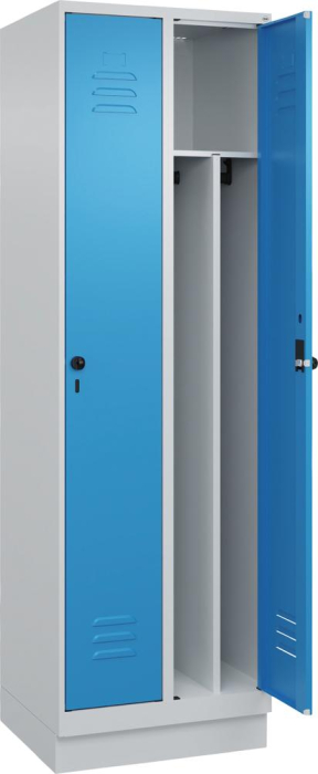 Gard.-Schrank TW CLASSIC
B600xT500xH1950 mm
RAL 7035/5012, 2 Abteile - Detail 1