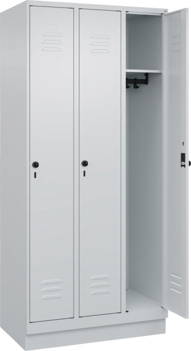 Garderobenschrank CLASSIC
B900xT500xH1950 mm
RAL 7035/7035, 3 Abteile - Detail 1