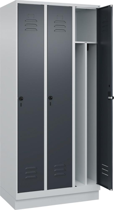Gard.-Schrank TW CLASSIC
B900xT500xH1950 mm
RAL 7035/7016, 3 Abteile - Detail 1