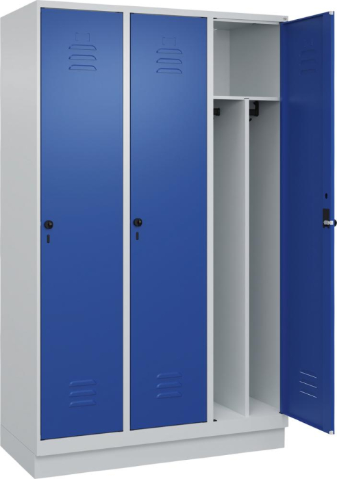 Gard.-Schrank TW CLASSIC
B1200xT500xH1950 mm
RAL 7035/5010, 3 Abteile - Detail 1
