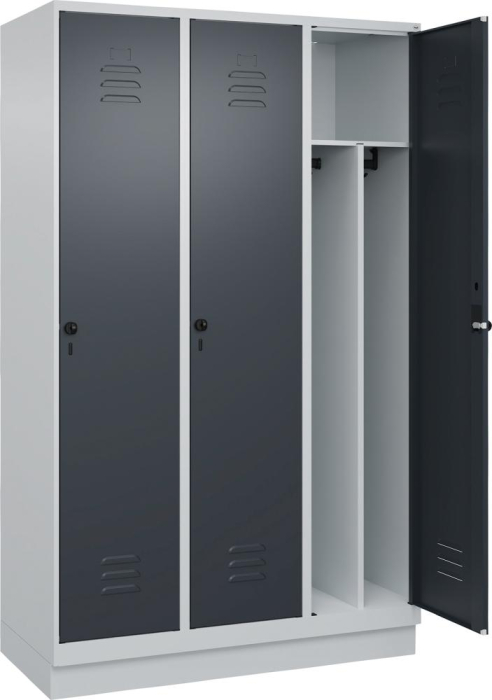 Gard.-Schrank TW CLASSIC
B1200xT500xH1950 mm
RAL 7035/7016, 3 Abteile - Detail 1