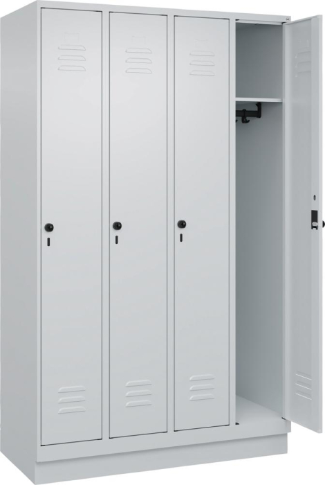Garderobenschrank CLASSIC
B1200xT500xH1950 mm
RAL 7035/7035, 4 Abteile - Detail 1