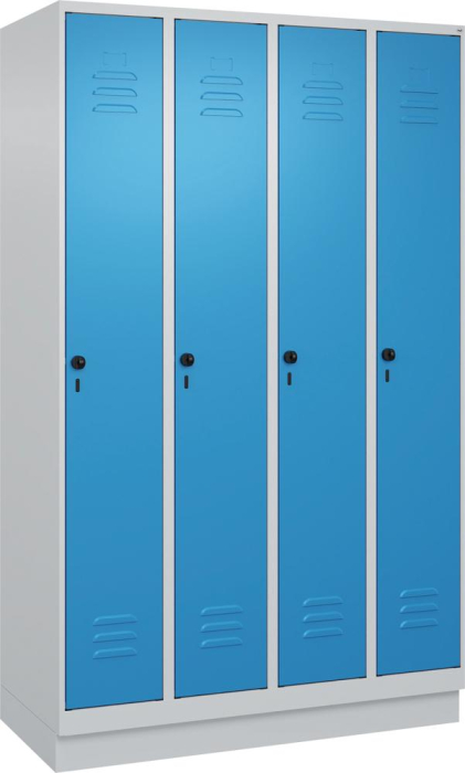 Gard.-Schrank TW CLASSIC
B1200xT500xH1950 mm
RAL 7035/5012, 4 Abteile - Detail 1