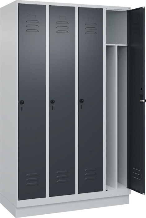 Gard.-Schrank TW CLASSIC
B1200xT500xH1950 mm
RAL 7035/7016, 4 Abteile - Detail 1
