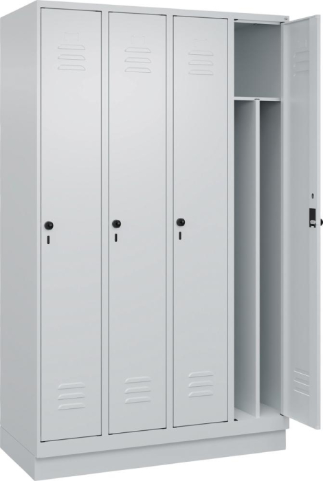 Gard.-Schrank TW CLASSIC
B1200xT500xH1950 mm
RAL 7035/7035, 4 Abteile - Detail 1