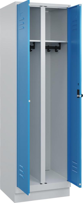 S/W-Gard.-Schrank CLASSIC
B600xT500xH1950 mm
RAL 7035/5012, 2 Abteile - Detail 1