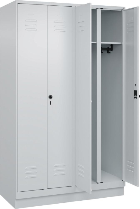 S/W-Gard.-Schrank CLASSIC
B1200xT500xH1950 mm
RAL 7035/7035, 4 Abteile - Detail 1