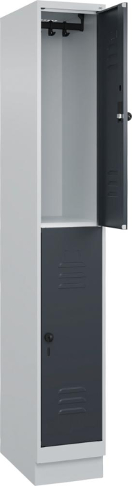 Doppelst. Schrank CLASSIC
B300xT500xH1950 mm
RAL 7035/7016, 1x2Abteile - Detail 1