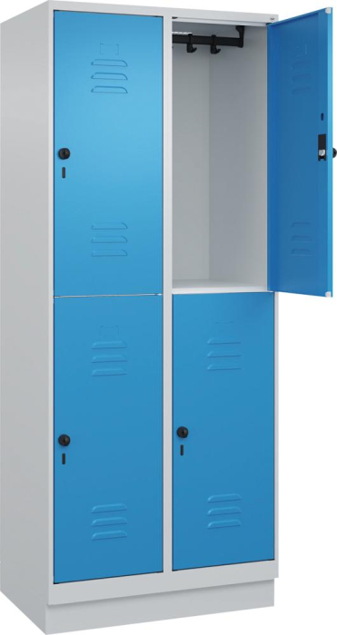 Doppelst. Schrank CLASSIC
B800xT500xH1950 mm
RAL 7035/5012, 2x2Abteile - Detail 1