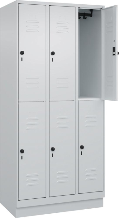 Doppelst. Schrank CLASSIC
B900xT500xH1950 mm
RAL 7035/7035, 3x2Abteile - Detail 1