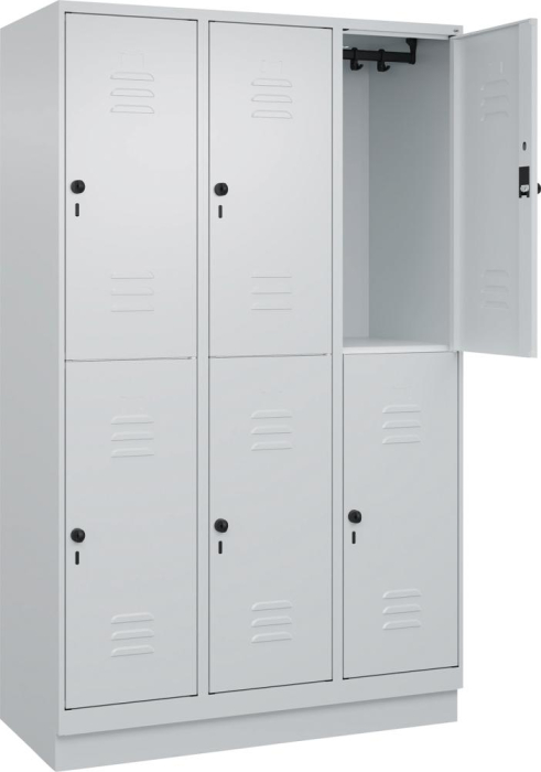 Doppelst. Schrank CLASSIC
B1200xT500xH1950 mm
RAL 7035/7035, 3x2Abteile - Detail 1