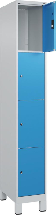 Fächerschrank CLASSIC
B300xT500xH1950 mm
RAL 7035/5012, 1x4 Fächer - Detail 1