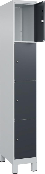 Fächerschrank CLASSIC
B300xT500xH1950 mm
RAL 7035/7016, 1x4 Fächer - Detail 1