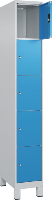 Fächerschrank CLASSIC
B300xT500xH1950 mm
RAL 7035/5012, 1x5 Fächer - Detail 1