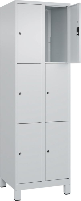 Fächerschrank CLASSIC
B600xT500xH1950 mm
RAL 7035/7035, 2x3 Fächer - Detail 1