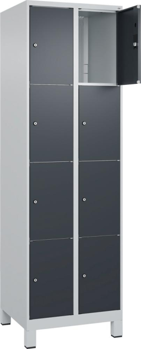 Fächerschrank CLASSIC
B600xT500xH1950 mm
RAL 7035/7016, 2x4 Fächer - Detail 1
