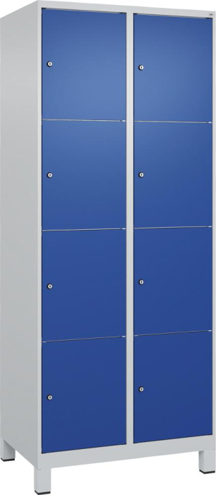 Fächerschrank CLASSIC
B800xT500xH1950 mm
RAL 7035/5010, 2x4 Fächer - Detail 1
