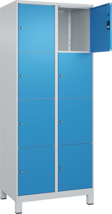 Fächerschrank CLASSIC
B800xT500xH1950 mm
RAL 7035/5012, 2x4 Fächer - Detail 1