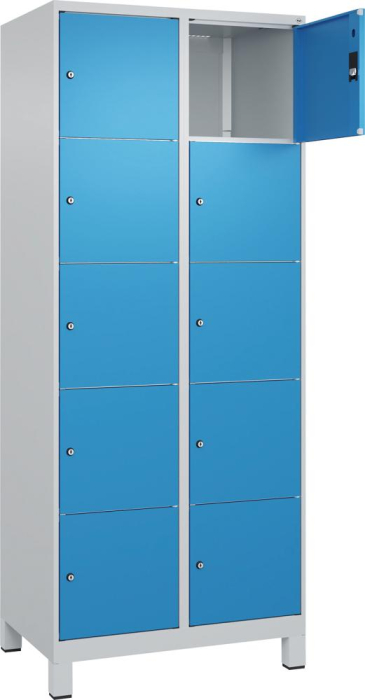 Fächerschrank CLASSIC
B800xT500xH1950 mm
RAL 7035/5012, 2x5 Fächer - Detail 1