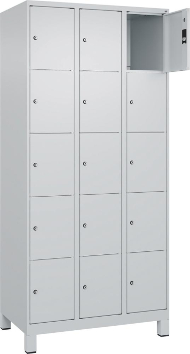 Fächerschrank CLASSIC
B900xT500xH1950 mm
RAL 7035/7035, 3x5 Fächer - Detail 1