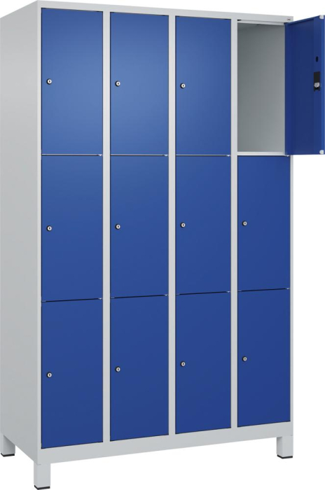 Fächerschrank CLASSIC
B1200xT500xH1950 mm
RAL 7035/5010, 4x3 Fächer - Detail 1