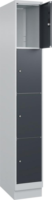Fächerschrank CLASSIC
B300xT500xH1950 mm
RAL 7035/7016, 1x4 Fächer - Detail 1