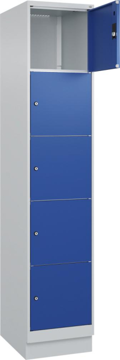 Fächerschrank CLASSIC
B400xT500xH1950 mm
RAL 7035/5010, 1x5 Fächer - Detail 1