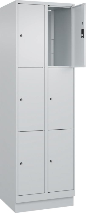Fächerschrank CLASSIC
B600xT500xH1950 mm
RAL 7035/7035, 2x3 Fächer - Detail 1