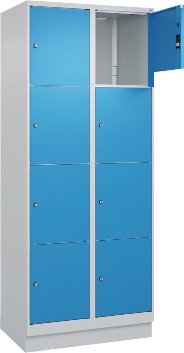 Fächerschrank CLASSIC
B800xT500xH1950 mm
RAL 7035/5012, 2x4 Fächer - Detail 1