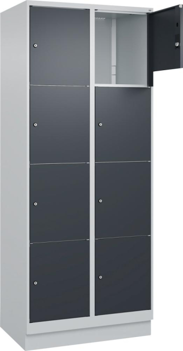 Fächerschrank CLASSIC
B800xT500xH1950 mm
RAL 7035/7016, 2x4 Fächer - Detail 1