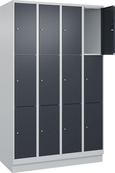 Fächerschrank CLASSIC
B1200xT500xH1950 mm
RAL 7035/7016, 4x3 Fächer - Detail 1