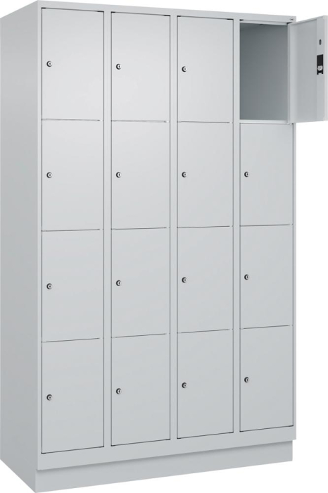 Fächerschrank CLASSIC
B1200xT500xH1950 mm
RAL 7035/7035, 4x4 Fächer - Detail 1