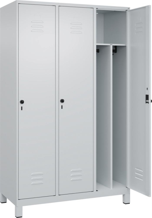 Gard.-Schrank TW CLASSIC
B1200xT500xH1950 mm
RAL 7035/7035, 3 Abteile - Detail 1