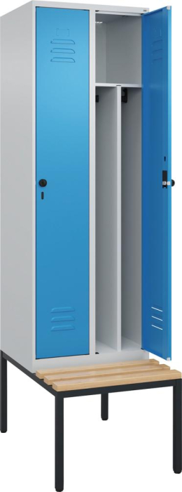 Gard.-Schrank TW CLASSIC
B600xT500xH2120 mm
RAL 7035/5012, 2 Abteile - Detail 1