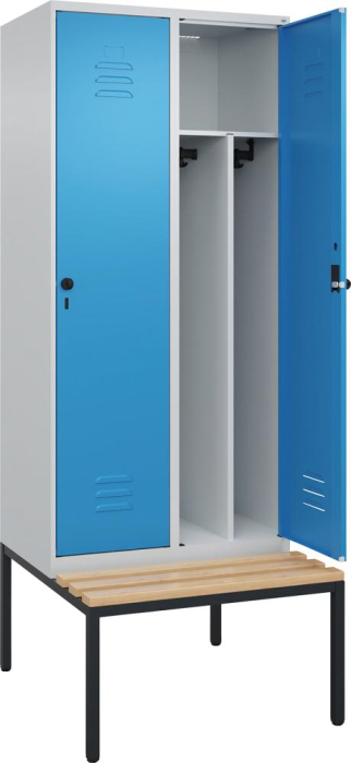 Gard.-Schrank TW CLASSIC
B800xT500xH2120 mm
RAL 7035/5012, 2 Abteile - Detail 1