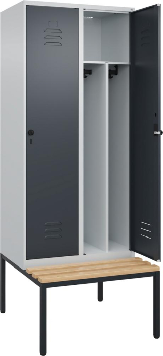 Gard.-Schrank TW CLASSIC
B800xT500xH2120 mm
RAL 7035/7016, 2 Abteile - Detail 1