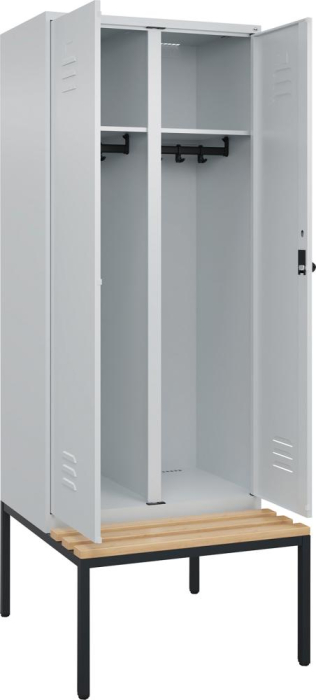 S/W-Gard.-Schrank CLASSIC
B800xT500xH2120 mm
RAL 7035/7035, 2 Abteile - Detail 1