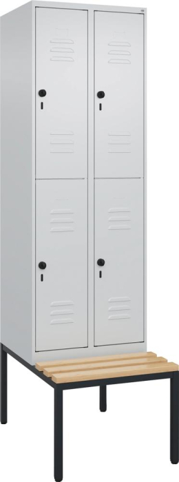 Doppelst. Schrank CLASSIC
B600xT500xH2120 mm
RAL 7035/7035, 2x2Abteile - Detail 1