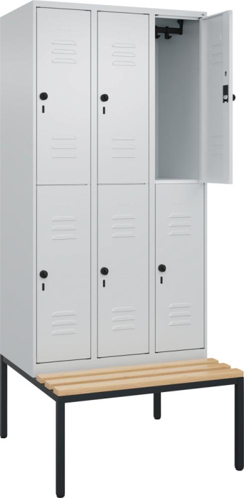 Doppelst. Schrank CLASSIC
B900xT500xH2120 mm
RAL 7035/7035, 3x2Abteile - Detail 1