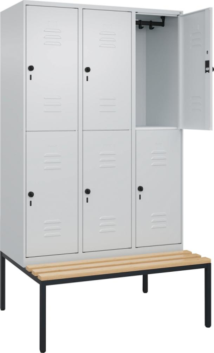 Doppelst. Schrank CLASSIC
B1200xT500xH2120 mm
RAL 7035/7035, 3x2Abteile - Detail 1