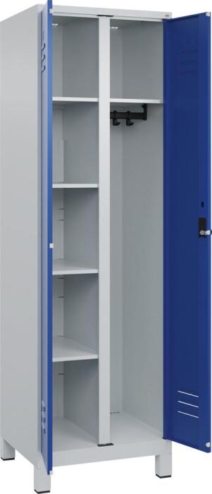 Wä.-Gard.-Schrank CLASSIC
B600xT500xH1950 mm
RAL 7035/5010, 2 Abteile - Detail 1