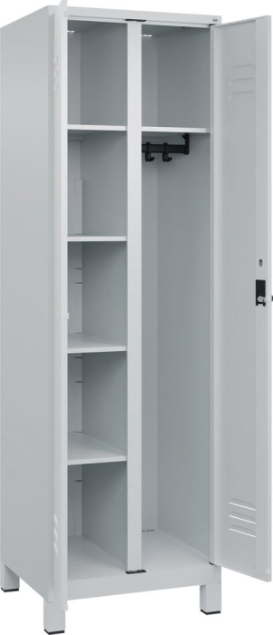 Wä.-Gard.-Schrank CLASSIC
B600xT500xH1950 mm
RAL 7035/7035, 2 Abteile - Detail 1