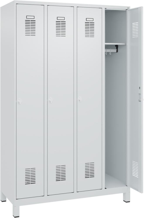 FORMAT Garderobenschrank
B1200xT500xH1950 mm
RAL 7035/7035, 4 Abteile - Detail 1