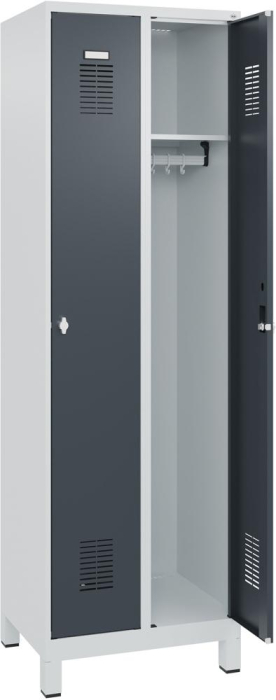 FORMAT Garderobenschrank
B600xT500xH1950 mm
RAL 7035/7016, 2 Abteile - Detail 1