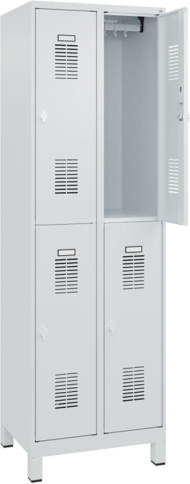 FORMAT Garderobenschrank
B600xT500xH1950 mm
RAL7035/7035, 2x2 Abteile - Detail 1